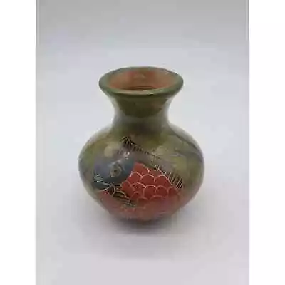 Hand Crafted Pottery Vase With Fish • $16.99