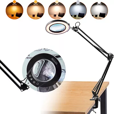 VEVOR Magnifying Glass With Light 5X Magnifying Lamp 4.3  Lens 5 Color Modes • $28.97