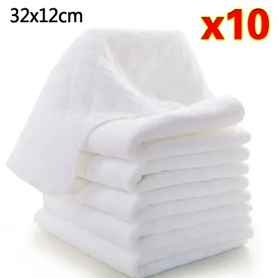 10pcs Muslin 100% Cotton White Baby Nappies Burp Pack Cloth Reusable Bib Wipe UK • £5.99