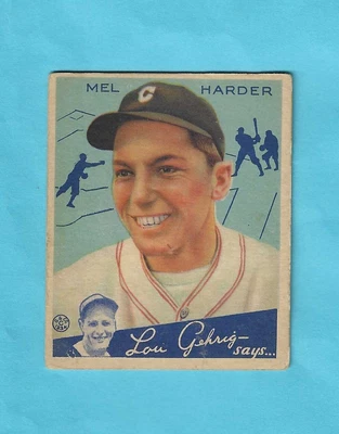 $13.65 • Buy 1934 Goudey Baseball Mel Harder # 66 * Vg *