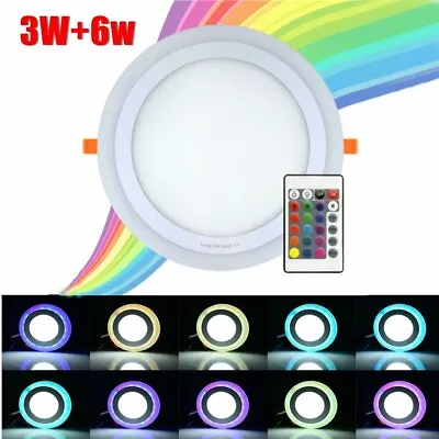 6W+3W RGB Color Change LED Light LED Ceiling Recessed Panel Downlight Spotlighht • £7.04