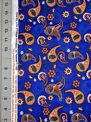 Gators University Of Florida Paisley Cotton Fabric 1/2 Yard (18 By 44”) New • $5.95