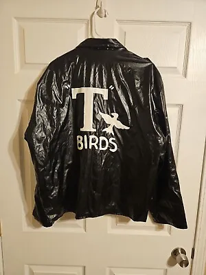 Grease T Birds Costume Faux Leather Jacket Men's L Large Black 2009  Danny Zuko • $21.37