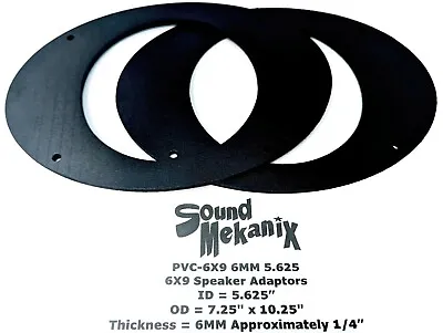 6x9  Plastic Speaker / Spacer Ring PVC-6X9 6MM 5.625  One Pair Made In USA • $42.81