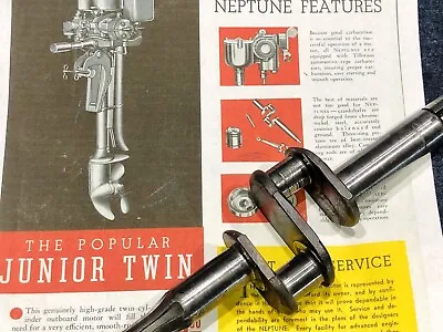 Neptune Muncie Motor Co. Junior Twin 1937 Crankshaft W/ Flywheel Nut Vintage • $28.30