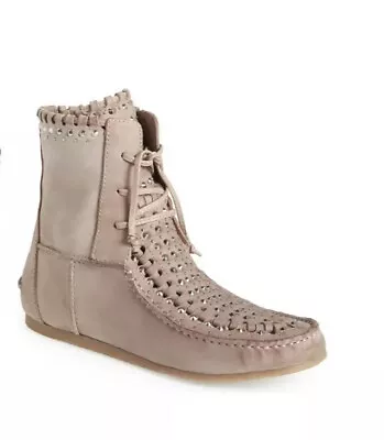Sam Edelman Katelyn Studded Moccasin Bootie Putty Leather Boot Anthropologie 9 • $50