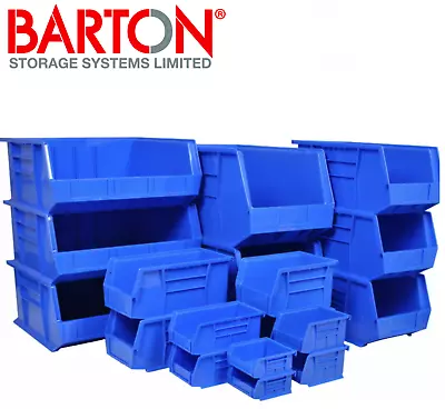 Blue Plastic Part Lin Bins - S - XL Component Storage Boxes Picking Bin Workshop • £20.98