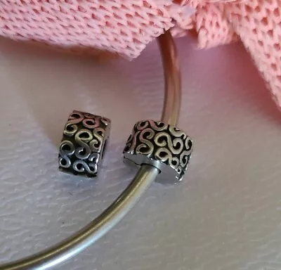 Authentic Pandora Sterling Silver Serpentine Clip Charm X 2 • $37