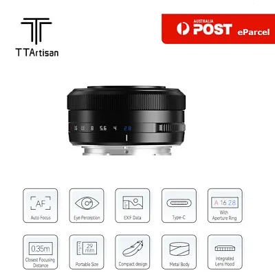 TTArtisan 27mm F2.8 APS-C Auto Focus Camera Lens For Sony E Fuji X Nikon Z Mount • $197.99