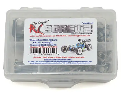 RC Screwz Mugen Seiki MBX-7R ECO Stainless Screw Kit [RCZMUG031] • $35.49