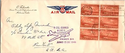 Goldpath: Habana Air Mail 1948 To U.s.a. Cv487_p01 • $1