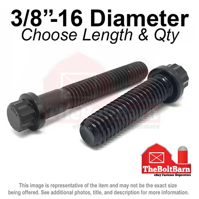 3/8 -16 Coarse 12-Point Flange Screws Alloy Steel Black (Pick Length & Qty) • $11.70