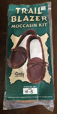 Vintage Trail Blazer Moccasin Kit Tandy Leather Crafts 4601 Size 4  5 New Sealed • $14.98