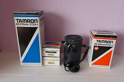 TAMRON LENSES EMPTY BOXES. 80-210mm AND 35-80mm & CASE PLUS 2 ADAPTALL BOXES. • £6