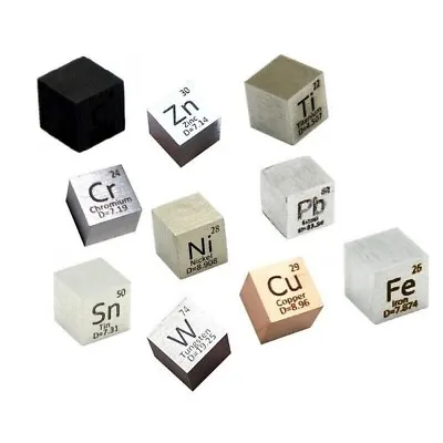 $15.25 • Buy Metal Element Cubes 10mm Size 99.95% Purity Periodic Table Collection 1cm Cube