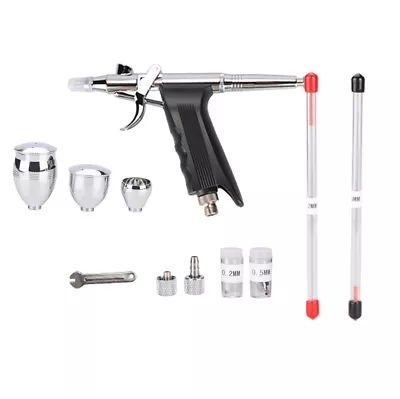 Dual Action Airbrush Compressor Kit Craft Cake Paint Art Sprayer Set • $59.29