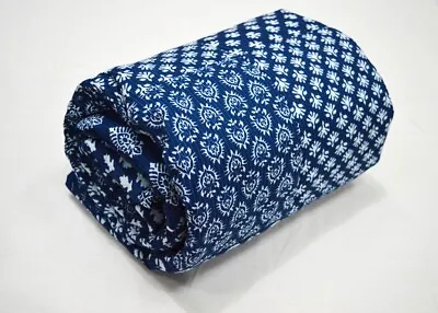 £27.06 • Buy BlueIndigo Patchwork Kantha Bedspread Indian Handmade Quilt Throw Cotton Blanket