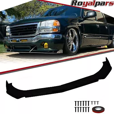 Front Bumper Lip Spoiler Body Kit Fit 2001-23 GMC Sierra 1500 Pickup Matte Black • $71.99