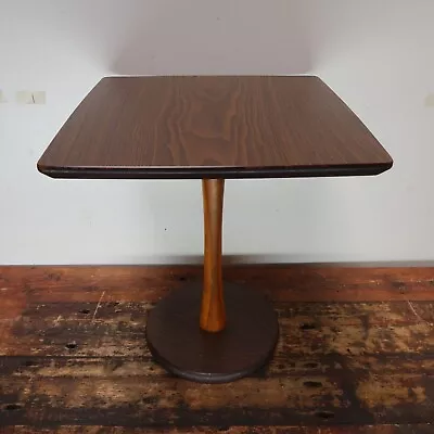 Mid Century Small Wood And Laminate Pedestal Side Table 1960s • $60