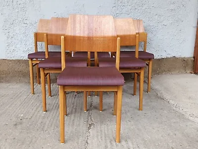 6x Designer Stacking Dining Room Chair Vintage Plywood 60er Chairs • $350.45