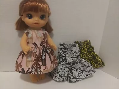 Doll Clothes Made To Fit 12   Baby Alive Doll - 3 Dresses-  C56 • $9.99