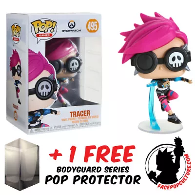 $18.85 • Buy Funko Pop Vinyl Overwatch Tracer Punk Skin #495 Exclusive + Pop Protector