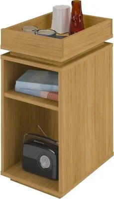 Naples Storage Side Lamp Table Oak Effect • £42.74