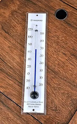 Vintage Thermometer -on Beveletd Glass  With Blue Alc- Beautiful -working- Clean • $145