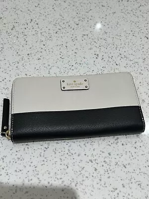 Ladies Designer Kate Spade Purse Wallet Cream Black Perfect Condition New • £39.99