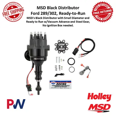 MSD Ready To Run Distributor W/ Vacuum Advance & Steel Gear For Ford 289 / 302 • $684.14
