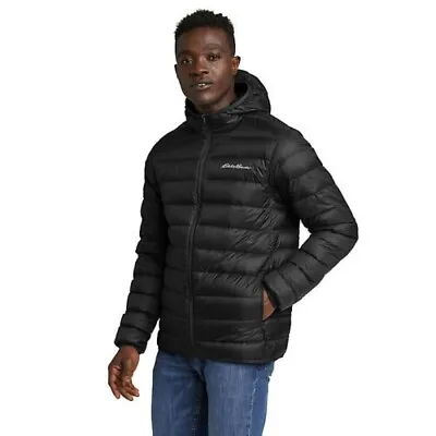 Nwt Mens Xxl Black Eddie Bauer Cirruslite 650 Down Hooded Jacket Parka Coat • $69.99