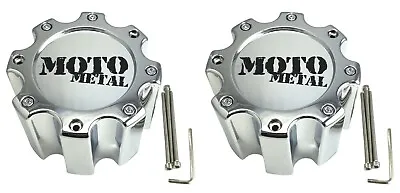 2x NEW Moto Metal MO963 Dually Chrome Rear Wheel Rim Center Cap 8x6.5 8x170 • $70