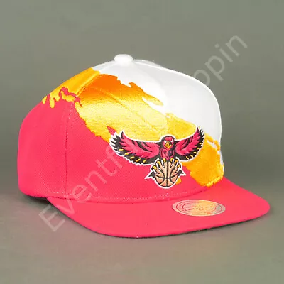 Mitchell & Ness Paintbrush HWC Atlanta Hawks Snapback Flatbill Cap Hat • $20.29