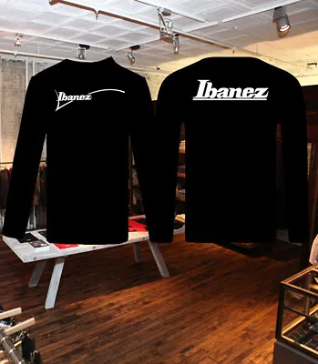 T-shirt Ibanez Logo Shirt Black Clothing Long Sleeve SZ:S-2XL • $35