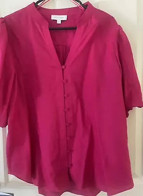 New - Witchery - Magenta - Balloon Sleeve Blouse - Size 18 • $33.50