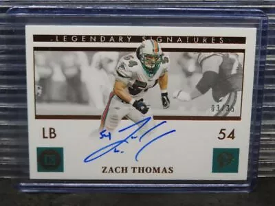 $8.50 • Buy 2021 Encased Zach Thomas Legendary Auto Autograph #3/35 Dolphins