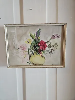 $60 • Buy Betty G Walters Water Color Art Painting Flower Arrangement  FREE SHIP 