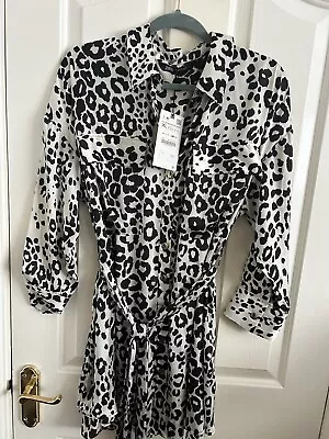 Zara Black And White Leopard Print Dress Size Xl BNWT  • £15