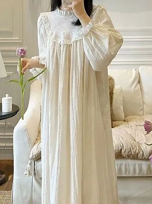 Cotton Nightdress Nightgowns Spring Classical French Vintage Victorian Ruffles • $32.64