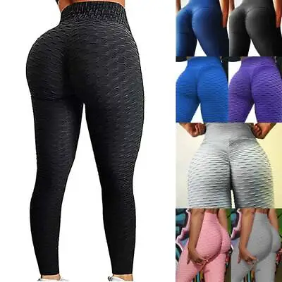 $24.99 • Buy Women Anti-Cellulite Yoga Leggings Pants Push Up Scrunch Fitness Gym Trousers