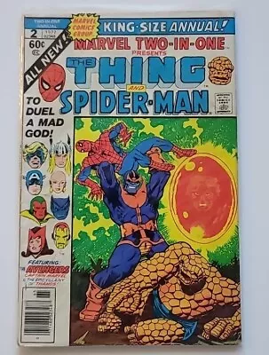 Marvel Two-In-One Annual #2 SPIDER-MAN THANOS JIM STARLIN Bronze Age 1977  • $18