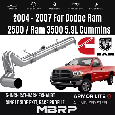 MBRP 5'' Cat-Back Exhaust Single Exit For 04-07 Dodge Ram 2500/3500 5.9L S61180P • $484.99