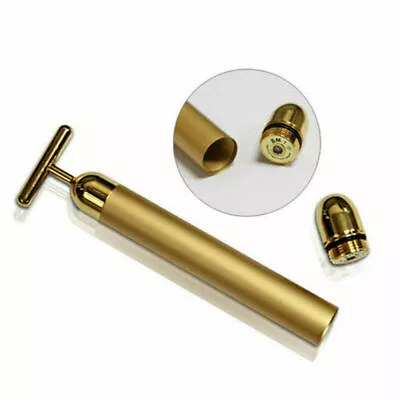 $11.83 • Buy 24k Gold BEAUTY BAR Facial Roller Massage Derma Skincare Wrinkle Face Massager