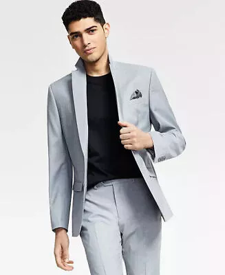 BAR III Men's Slim-Fit Sharkskin Suit Jacket Light Grey 40L / 2 Button • $18.48