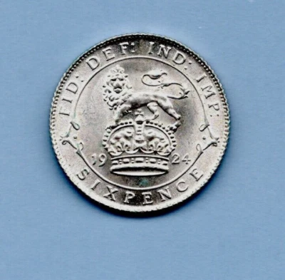 £38 • Buy 1924 SILVER SIXPENCE COIN. KING GEORGE V. 6d. VIRTUALLY UNCIRCULATED.