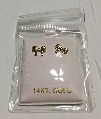 Baby Bow Earrings In 14K Gold With Screwbacks • £38