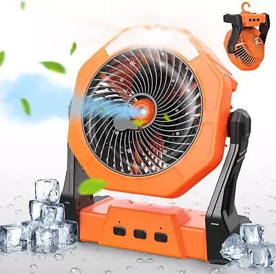 Camping Fan Misting Fan Portable Light & 250Ml Water Tank 10000Mah 8 Inch Batter • $44.25