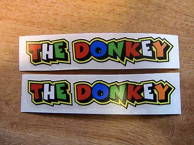 Valentino Rossi Style Text -  THE DONKEY   X2 Stickers / Decals  - 5in X 1in • £3.99