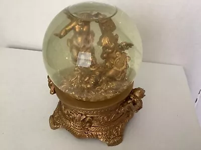 Musical Gold Colored Snow Globe - Angel - Hark The Herald Angels Sing Christmas • $15