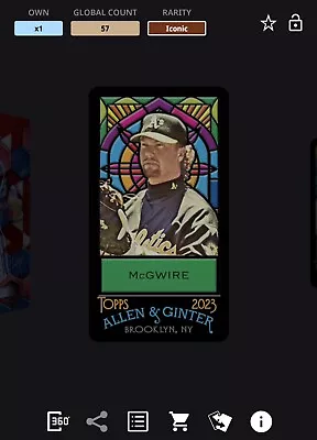 Mark Mcgwire-iconic Mini Stained Glass Rip Card Allen&ginter-topps Bunt Digital • $14.89